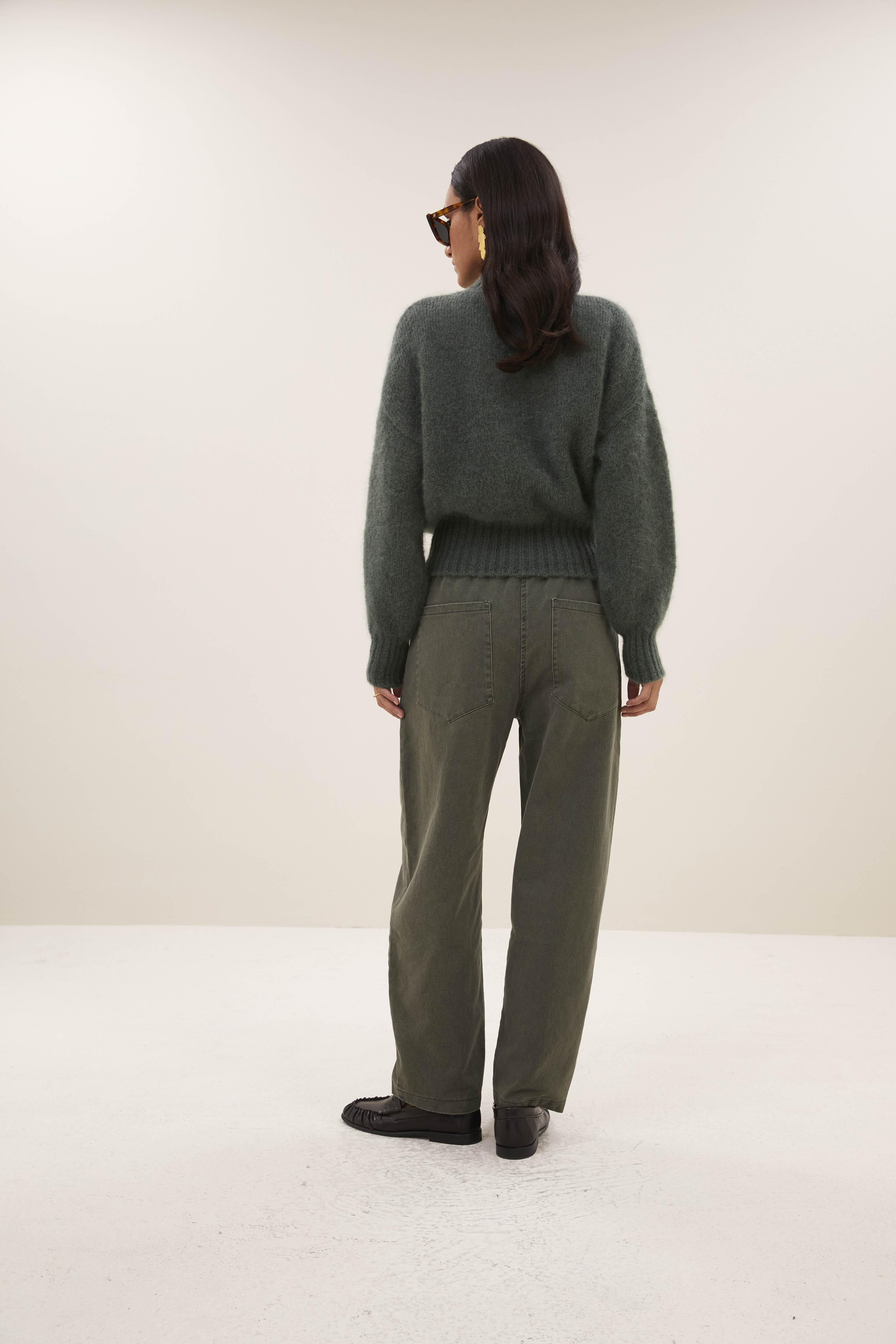 By-Bar Sonny Frosted Olive Mohair Pullover Damen grün
